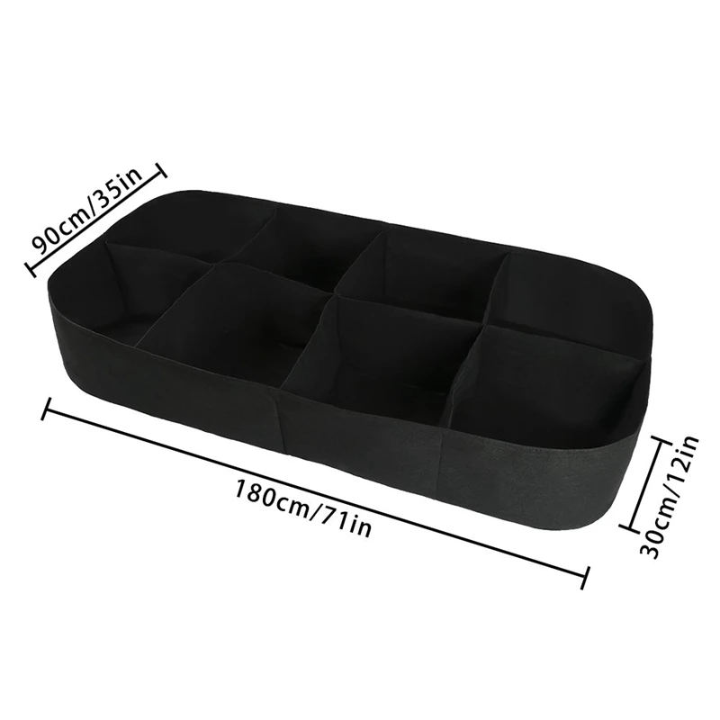 Fabric Garden Plant Bed, 8-Hole Rectangular Planting Container Planting Bag Planter Potted Plant, Flower, Vegetable Planting Bag
