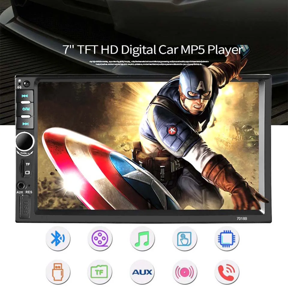 2 Din автомобильное радио Bluetooth MP5 HD 7 "2din автомобильный мультимедийный плеер