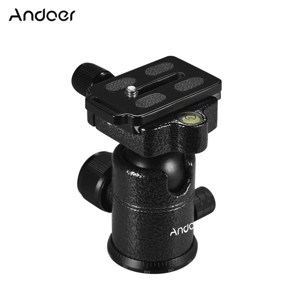 Andoer Aluminium Alloy Ballhead Ball Head with Quick Release Plate 360 Degree Rotating for Cameras Tripod Monopod Slide Rail
Andoer Aluminium Alloy Ballhead Ball Head with Quick Release Plate 360 Degree Rotating for Cameras Tripod Monopod Slide Rail