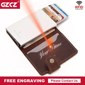 RFID Men Credit Card Holders Leather Business ID Card Case Casual Automatic Aluminium Card Case Anti-Theft Wallet Card Holder
RFID Men Credit Card Holders Leather Business ID Card Case Casual Automatic Aluminium Card Case Anti-Theft Wallet Card Holder