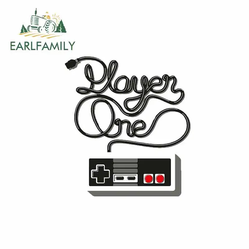 

EARLFAMILY 13cm x 11.7cm for Player One Logo Funny Car Stickers Bumper RV VAN Fine Decal JDM Vinyl Car Accessories Graphics