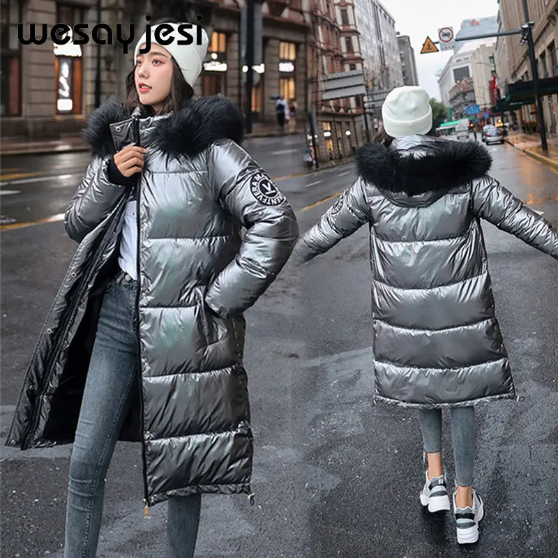 Women Jacket Winter Fur 2019 X-Long Long Sleeve Silvery Parka Coat Thick Double Warm Big Fur Collar Causal Hooded Parka Jacket
Women Jacket Winter Fur 2019 X-Long Long Sleeve Silvery Parka Coat Thick Double Warm Big Fur Collar Causal Hooded Parka Jacket