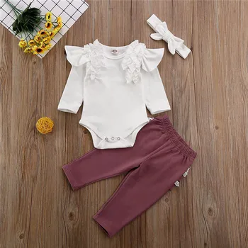 0-24 Months Newborn Outfits Baby Girl Clothes Long Ruffle Sleeve Romper Lace Pants Leggings Toddler Set Autumn Baby Girls Outfit
0-24 Months Newborn Outfits Baby Girl Clothes Long Ruffle Sleeve Romper Lace Pants Leggings Toddler Set Autumn Baby Girls Outfit