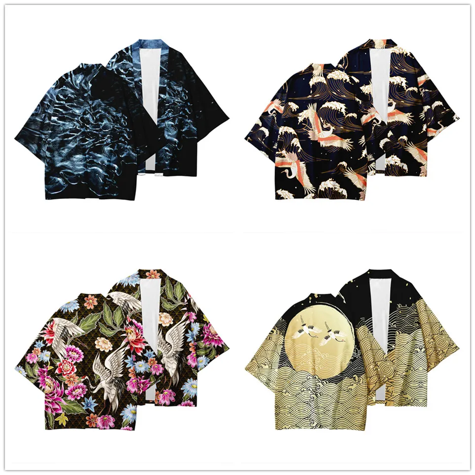 Samurai Crane Japanese Style Kimono Haori Men Women Cardigan Chinese Dragon Traditional Japanese Clothing Asian Clothes
Samurai Crane Japanese Style Kimono Haori Men Women Cardigan Chinese Dragon Traditional Japanese Clothing Asian Clothes