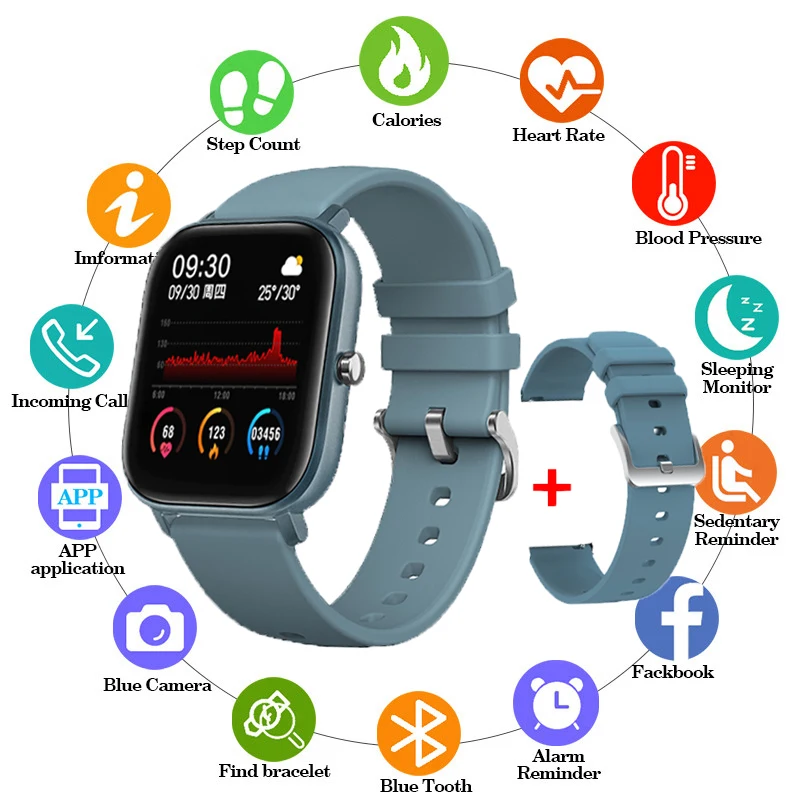 NEW Full Touch Screen P8 Smart Watch Man Waterproof Fitness Tracker Bluetooth Blood Pressure Heart Rate Monitor Women watch
NEW Full Touch Screen P8 Smart Watch Man Waterproof Fitness Tracker Bluetooth Blood Pressure Heart Rate Monitor Women watch