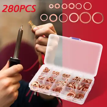 280/150pcs Solid Copper Washer Nut and Bolt Set Flat Ring Gasket Sump Plug Oil Seal Fittings Plastic Washers Set Gasket Ring Kit 
280/150pcs Solid Copper Washer Nut and Bolt Set Flat Ring Gasket Sump Plug Oil Seal Fittings Plastic Washers Set Gasket Ring Kit