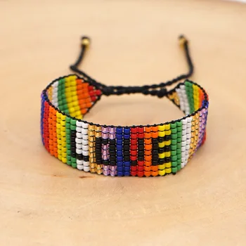 ZHONGVI Rainbow Bracelet MIYUKI Pulseras Mujer Moda 2020 Women CHINGONA-Power Letter Mexico Bracelets Jewelry Handmade Loom Bead
ZHONGVI Rainbow Bracelet MIYUKI Pulseras Mujer Moda 2020 Women CHINGONA-Power Letter Mexico Bracelets Jewelry Handmade Loom Bead