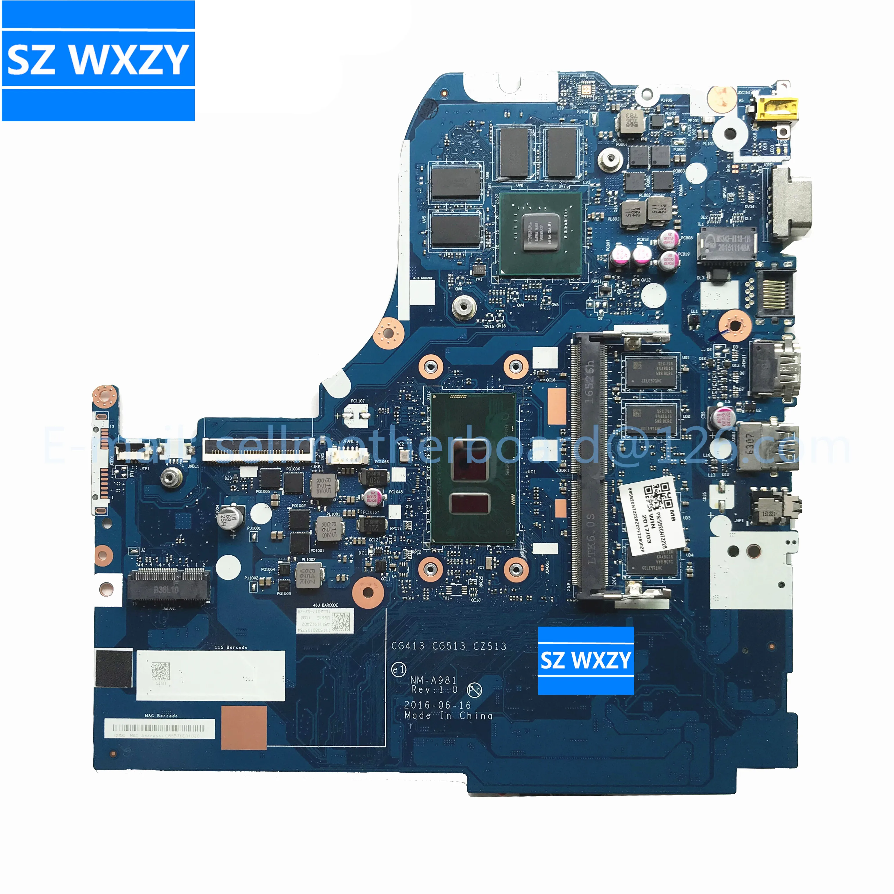 Материнская плата для ноутбука Lenovo XIAO XIN 310-15IKB с i7-7500u 920M/2 ГБ DDR4 4 Гб RAM NM-A981 5B20N72228 100%