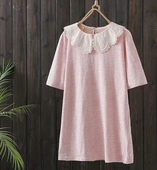 KYQIAO Lolita BLOUSE WOMEN summer Korean style sweet kawaii peter pan collar short sleeve striped shirt for daughter
KYQIAO Lolita BLOUSE WOMEN summer Korean style sweet kawaii peter pan collar short sleeve striped shirt for daughter