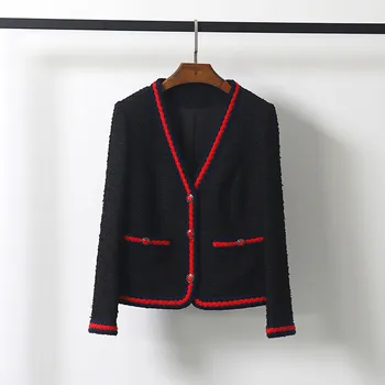 France style Women elegant V-neck tweed coat High quality OL tweed jackets C249
France style Women elegant V-neck tweed coat High quality OL tweed jackets C249