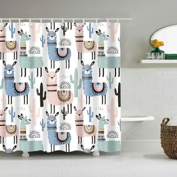 Waterproof Thicken Cartoon Cute Alpaca Cactus Polyester Mildew Proof Bath Tub Shower Curtain with 12 pcs Hooks
Waterproof Thicken Cartoon Cute Alpaca Cactus Polyester Mildew Proof Bath Tub Shower Curtain with 12 pcs Hooks