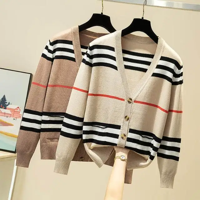 2020 new net red women's net red lazy wind knitted cardigan women's thin stripe long sleeve loose wear sweater coat
2020 new net red women's net red lazy wind knitted cardigan women's thin stripe long sleeve loose wear sweater coat