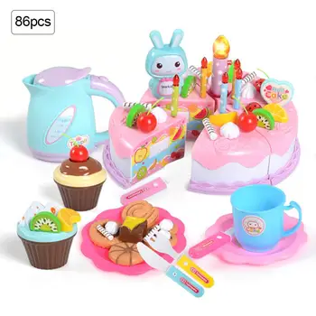 86pcs Kitchen Toys Cake Food DIY Pretend Play Fruit Cutting Birthday Toys for Children Plastic Educational Baby kids Gift
86pcs Kitchen Toys Cake Food DIY Pretend Play Fruit Cutting Birthday Toys for Children Plastic Educational Baby kids Gift