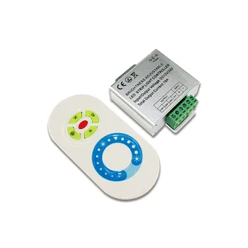 Single Color LED Dimmer Controller DC12V 24V 18A 3 Channel 5 Keys Touch Wireless RF Remote Controller for LED Strip Lights
Single Color LED Dimmer Controller DC12V 24V 18A 3 Channel 5 Keys Touch Wireless RF Remote Controller for LED Strip Lights