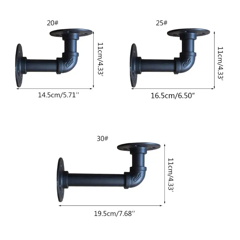 2pc Industrial Wall Mounted Iron Pipe Shelf Bracket Floating Holder Storage Rack 40JE
2pc Industrial Wall Mounted Iron Pipe Shelf Bracket Floating Holder Storage Rack 40JE