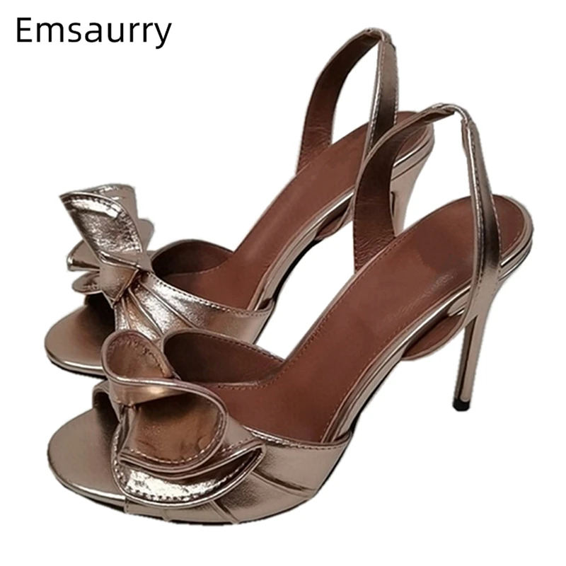 Pleated Folded Butterfly-Knot Sandals Women 10cm Stiletto Heel Real Leather Sexy Open Toe Modern Summer Sandalias
Pleated Folded Butterfly-Knot Sandals Women 10cm Stiletto Heel Real Leather Sexy Open Toe Modern Summer Sandalias