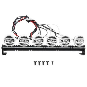 

Metal Roof LED Light Bar for 1:10 Traxxas Trx-4 SCX10 90027 SCX10 II 90046 D90 RC Cars with 6 LED Lights