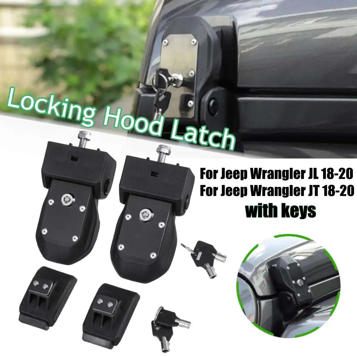 Car Exterior Parts Engine Hood Latch Lock Catches With Key Lock Kits For Jeep for Wrangler JL JT 2018 2019+
Car Exterior Parts Engine Hood Latch Lock Catches With Key Lock Kits For Jeep for Wrangler JL JT 2018 2019+