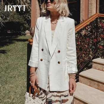 JRYYT Double Breasted Office Ladies White Blazer Women Autumn Winter Long Sleeve Blazers Female Button Solid Jacket Woman Coats
JRYYT Double Breasted Office Ladies White Blazer Women Autumn Winter Long Sleeve Blazers Female Button Solid Jacket Woman Coats