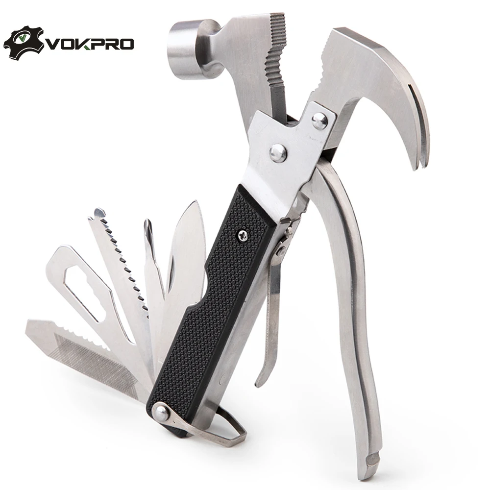 Camping Hammer Multitool Stainless Steel 18-in-1 Multifunctional Hammer Tool Hiking Survival Hammer Multitool Emergency Tools
Camping Hammer Multitool Stainless Steel 18-in-1 Multifunctional Hammer Tool Hiking Survival Hammer Multitool Emergency Tools