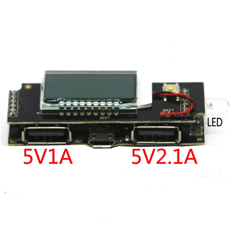 Dual USB Mobile Power Bank Charger 5V 2.1A 1A PCB Board Boost Step Up Module With LED Display for 18650 Battery DIY Electronics
Dual USB Mobile Power Bank Charger 5V 2.1A 1A PCB Board Boost Step Up Module With LED Display for 18650 Battery DIY Electronics