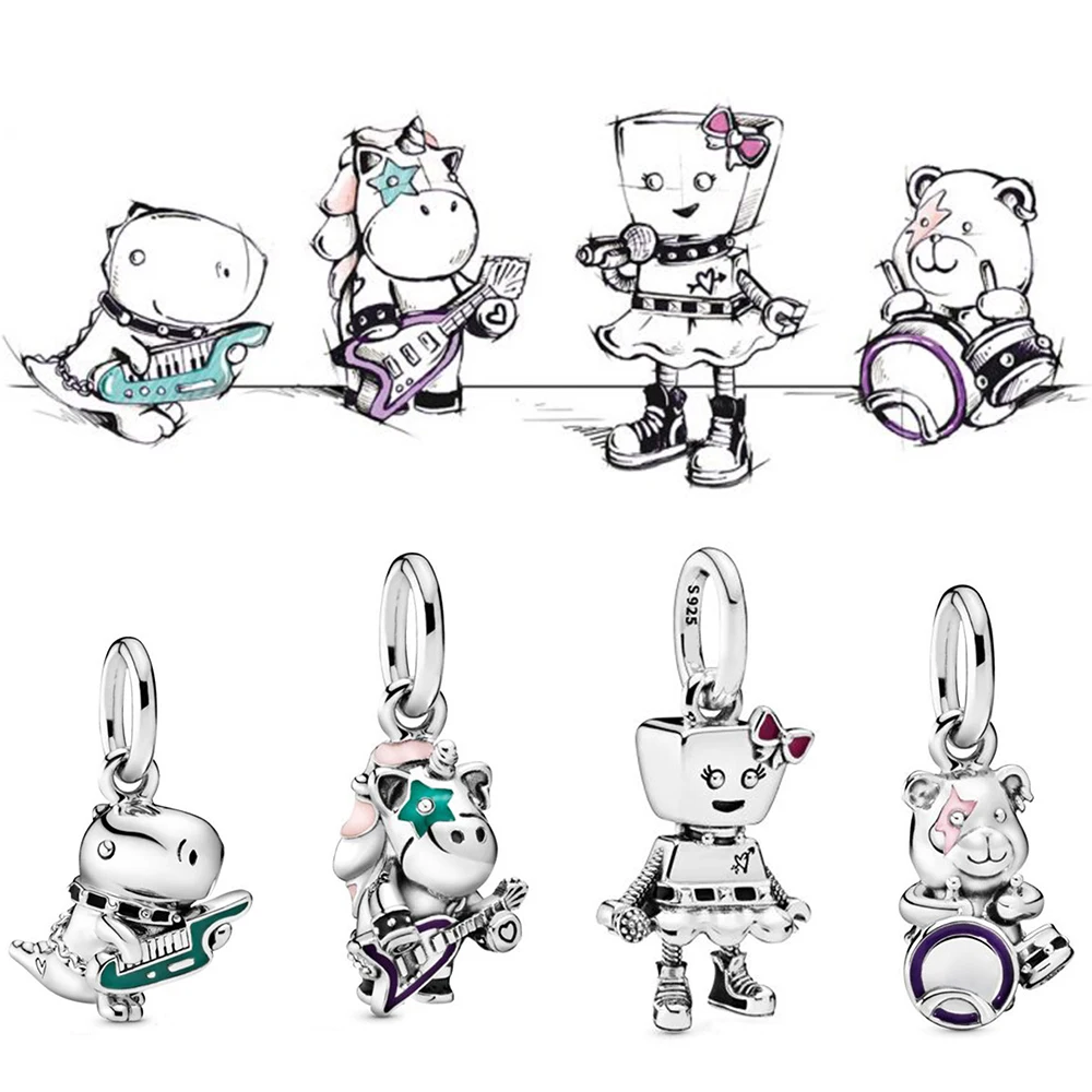 2019 Autumn 100% 925 Sterling Silver Band Theme Robot Dinosaur Unicorn Bear Pendant Guitar Hand Keyboard Drummer Charm
2019 Autumn 100% 925 Sterling Silver Band Theme Robot Dinosaur Unicorn Bear Pendant Guitar Hand Keyboard Drummer Charm