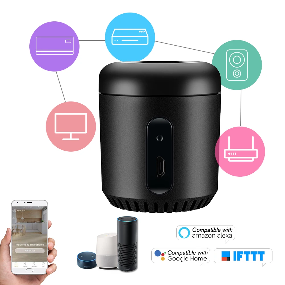 Broadlink RM Mini3 Black Bean Wifi Switch Remote Wi-Fi + IR Controller App Timer Compatible with Alexa Smart Home Automation
Broadlink RM Mini3 Black Bean Wifi Switch Remote Wi-Fi + IR Controller App Timer Compatible with Alexa Smart Home Automation