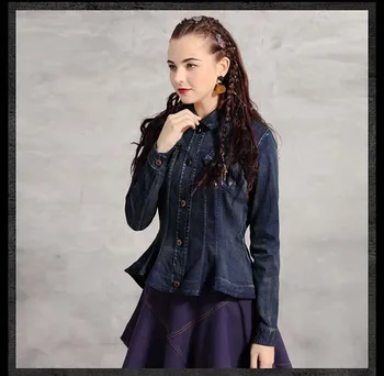 Women Jacket 2019 Boho New Denim Female Coat Turn-down Collar Single Breasted Asymmetrical Jackets B9290 Casaco Girl Clothing 
Women Jacket 2019 Boho New Denim Female Coat Turn-down Collar Single Breasted Asymmetrical Jackets B9290 Casaco Girl Clothing