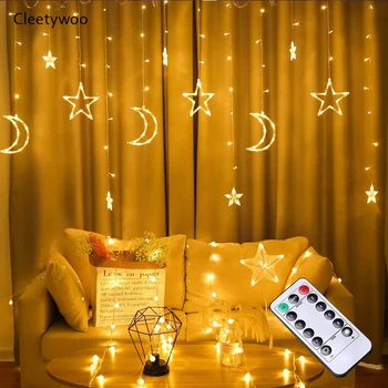LED Star Moon Garland Curtain Light Remote Control Christmas Lamp Window Ornament String Lights Pentagram Lighting Moon Star LED
LED Star Moon Garland Curtain Light Remote Control Christmas Lamp Window Ornament String Lights Pentagram Lighting Moon Star LED