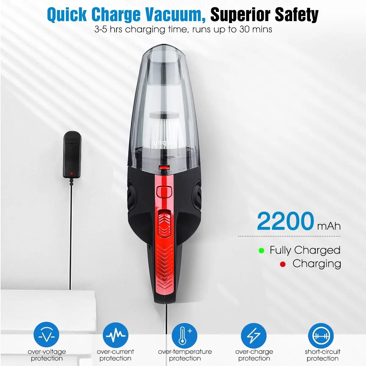Handheld Home Vacuum Cleaner HEPA Filter Mini Portable Rechargeable Cordless Wet Dry Use 2200mAh AUDEW 120W 4000pa Handheld Home Vacuum Cleaner HEPA Filter Mini Portable Rechargeable Cordless Wet Dry Use 2200mAh AUDEW 120W 4000pa