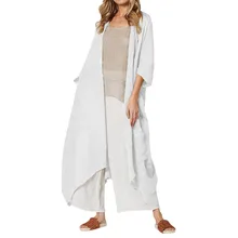 Sexy Dames Vrouwen Solid Bikini Cover Up Lange Kimono Vest Beachwear Jurk Badpak Summer Holiday Kimono Vest Plus Size(China)