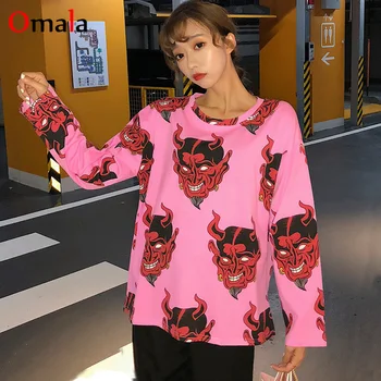 spring Women cartoon devil print T Shirt Harajuku Oversized Casual tshirt Graphic Funny Female T-Shirts streetwear pink tee Tops
spring Women cartoon devil print T Shirt Harajuku Oversized Casual tshirt Graphic Funny Female T-Shirts streetwear pink tee Tops