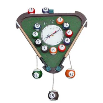 Billiards Snooker timepiece wall clock creative personality fashion Silent scan Wall clock Modern art wall clock mute design