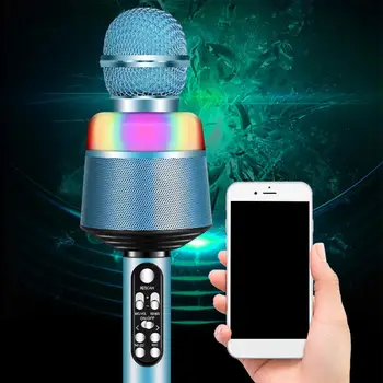Bluetooth Microphone Q008 Wireless Microphone with Flashing Lights Portable Handhold Mic Speaker for Mobile Phone Singing Music
Bluetooth Microphone Q008 Wireless Microphone with Flashing Lights Portable Handhold Mic Speaker for Mobile Phone Singing Music
