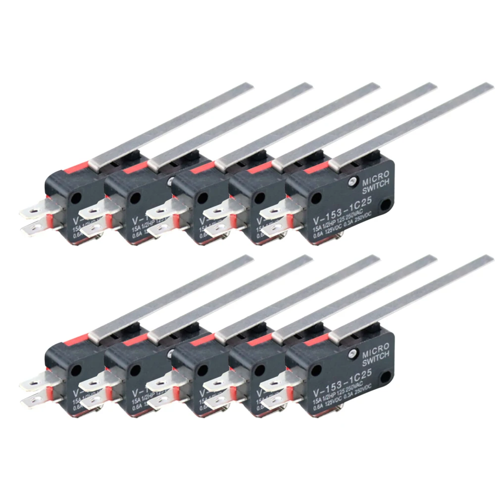 10PCS/Lot V-153-1C25 SPDT Limit Switch Long Straight Handle Lever Type Micro Switch
10PCS/Lot V-153-1C25 SPDT Limit Switch Long Straight Handle Lever Type Micro Switch
