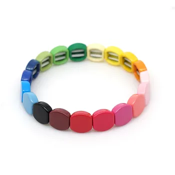 1set Mixed Enamel Rainbow Beaded Tile Bracelet For Women Boho Stretch Friendship Bracelet Fashion Jewelry 
1set Mixed Enamel Rainbow Beaded Tile Bracelet For Women Boho Stretch Friendship Bracelet Fashion Jewelry