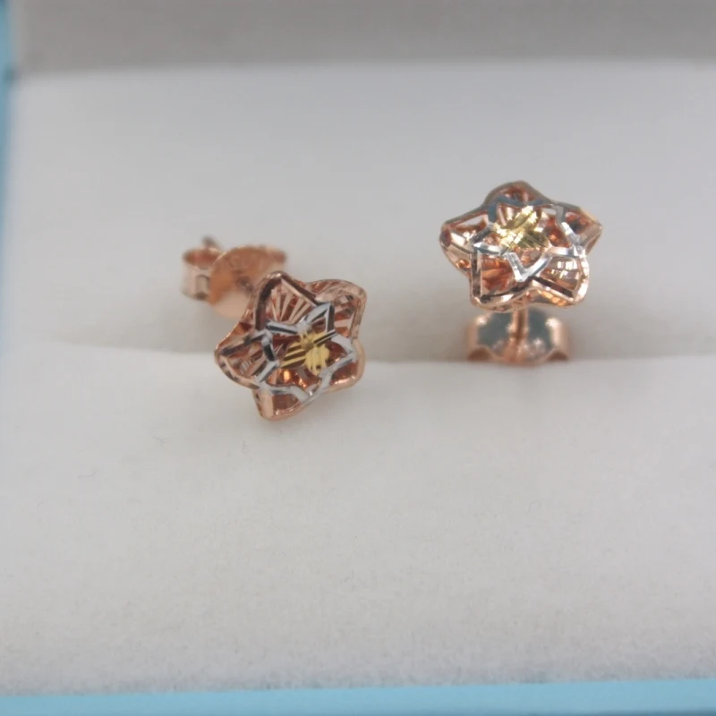 Solid 18K Multi-Tone Gold Stud Earrings Best Gift Perfect Star Women Earrings 15x9mm 1.33g Fine Jewelry
Solid 18K Multi-Tone Gold Stud Earrings Best Gift Perfect Star Women Earrings 15x9mm 1.33g Fine Jewelry