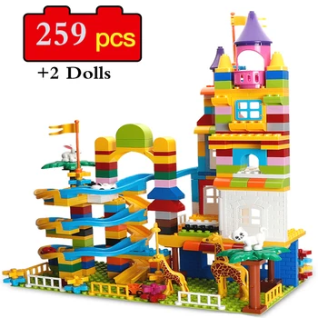 259PCS Big Size Castle Building Blocks Marble Race Run Large Particle City House Bricks Compatible Duploed Diy Children Gift
259PCS Big Size Castle Building Blocks Marble Race Run Large Particle City House Bricks Compatible Duploed Diy Children Gift