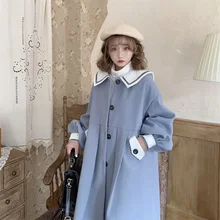 Kawaii College Style Japanese Winter Vintage Coat Overcoat Sweet Sailor Collar Bow Full Sleeve Straight Long Woolen Outerwea
Kawaii College Style Japanese Winter Vintage Coat Overcoat Sweet Sailor Collar Bow Full Sleeve Straight Long Woolen Outerwea