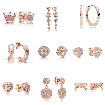 925 Sterling Silver Earrings Rose Gold Diy Crown Of The Queen Crystal Cz Earrings For Women Wedding Party Jewelry
925 Sterling Silver Earrings Rose Gold Diy Crown Of The Queen Crystal Cz Earrings For Women Wedding Party Jewelry