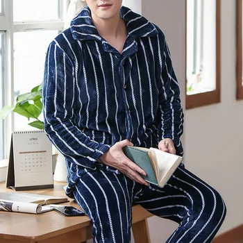 2020 Spring Thick Warm Blue Flannel Pajama Sets for Men Long Sleeve Coral Velvet Sleepwear Suit Loungewear Homewear Home Clothes
2020 Spring Thick Warm Blue Flannel Pajama Sets for Men Long Sleeve Coral Velvet Sleepwear Suit Loungewear Homewear Home Clothes