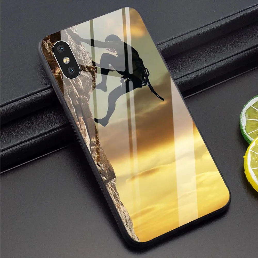 Hybrid Climbing Sports Tempered Glass Phone Case for iPhone 6 Cover 7 XR X 8 Plus 5 6S 5S SE Xs Max Cases Back
Hybrid Climbing Sports Tempered Glass Phone Case for iPhone 6 Cover 7 XR X 8 Plus 5 6S 5S SE Xs Max Cases Back