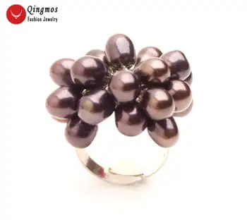 Qingmos Fashion 25mm Flower Ring for Women with 5-6mm Black Rice Natural Pearl RIng Fine Jewelry Adjustable #7-9 rin28 
Qingmos Fashion 25mm Flower Ring for Women with 5-6mm Black Rice Natural Pearl RIng Fine Jewelry Adjustable #7-9 rin28