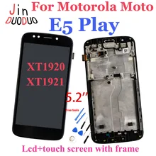 Écran tactile LCD de remplacement avec châssis, 5.2 pouces, pour Motorola Moto E5 Play XT1920 xt221=