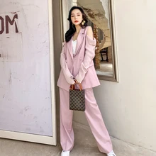 AKSAYA 2021 Spring new age reduction fashion style off-the-shoulder elegant pink suit trousers two-piece haute couture AKSAYA 2021 Spring new age reduction fashion style off-the-shoulder elegant pink suit trousers two-piece haute couture