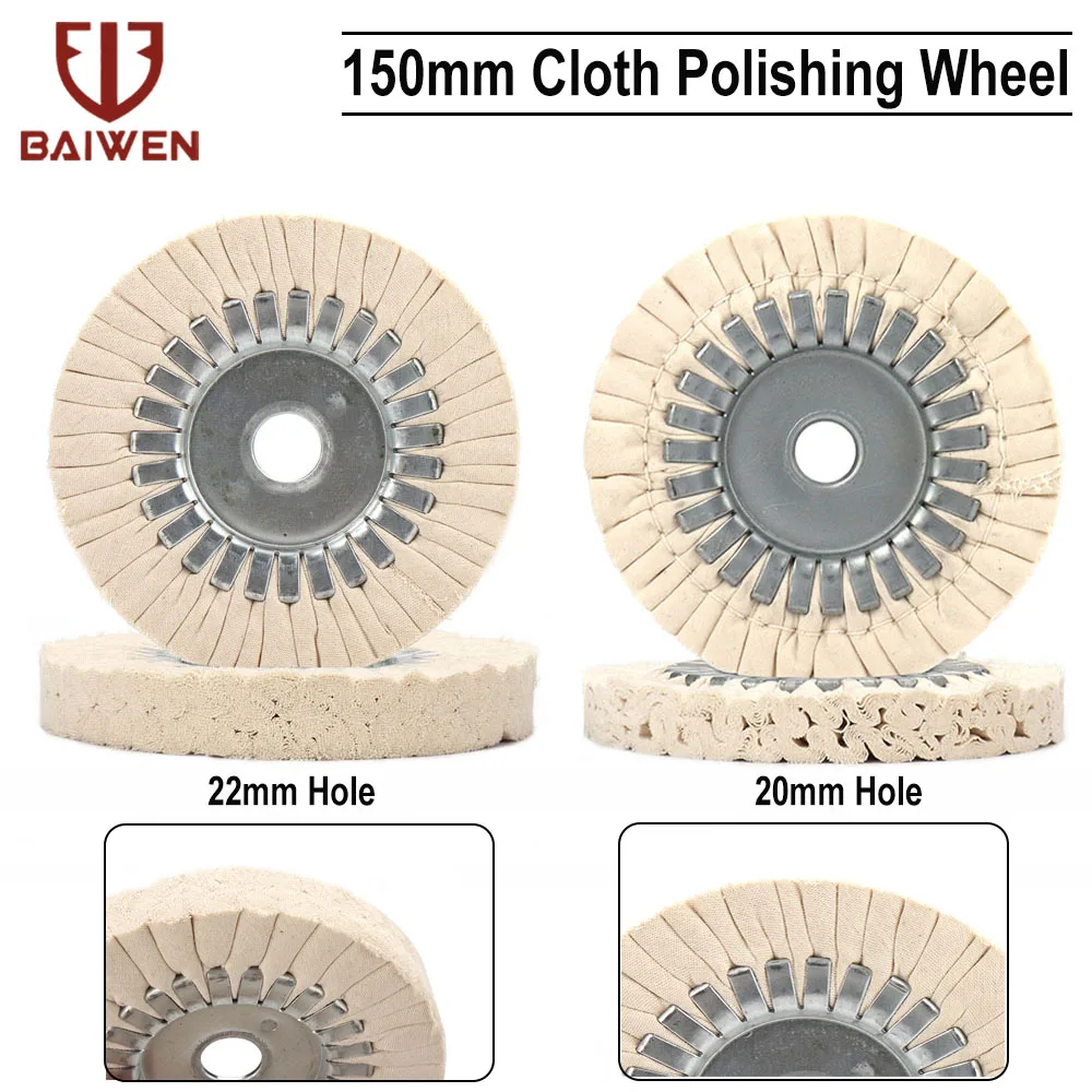 1pc 6" Cotton Airway Buffing Wheel 150mm Cloth Open Bias Polishing Buffer Wheel with Steel Center Ring 19mm/22mm Bore
1pc 6" Cotton Airway Buffing Wheel 150mm Cloth Open Bias Polishing Buffer Wheel with Steel Center Ring 19mm/22mm Bore
