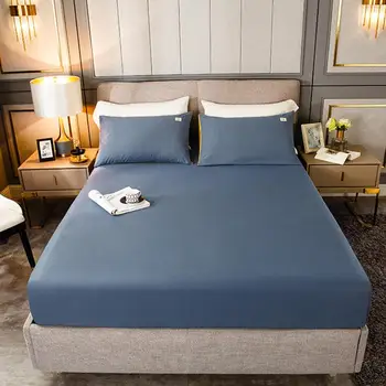 1 pc Bed Sheet Cotton Fabric Blue Solid Color Plain Fitted Sheet with Elastic sabanas de cama Queen/King Size Bed Linen Cotton
1 pc Bed Sheet Cotton Fabric Blue Solid Color Plain Fitted Sheet with Elastic sabanas de cama Queen/King Size Bed Linen Cotton