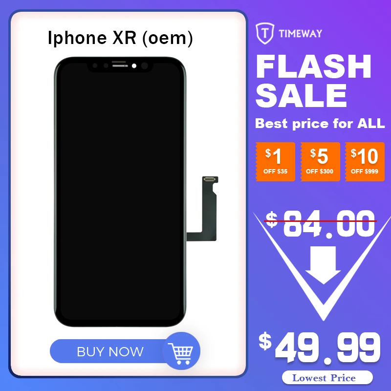 Timeway Flash Sale Grade For iPhone XR LCD Display For OEM Touch Screen With Digitizer Replacement Assembly Parts Black
Timeway Flash Sale Grade For iPhone XR LCD Display For OEM Touch Screen With Digitizer Replacement Assembly Parts Black