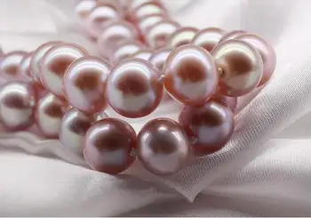 Jewelry Pearl Necklace light luxury 9-10MM Lavender natural pearl necklace round very light genuine female NECKLAC Free Shipping 
Jewelry Pearl Necklace light luxury 9-10MM Lavender natural pearl necklace round very light genuine female NECKLAC Free Shipping