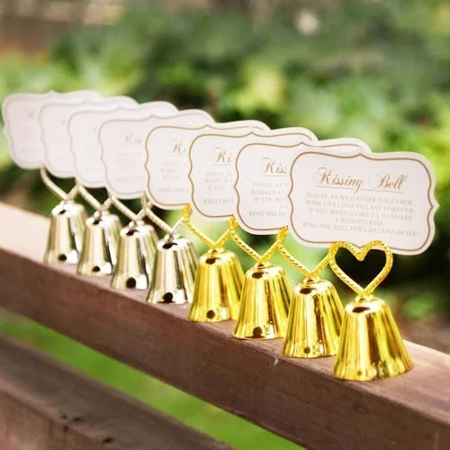 

25Pcs Party Decorations of Love Heart Bell Place card holder For Party table decorations and Bell Photo holder name card holder
